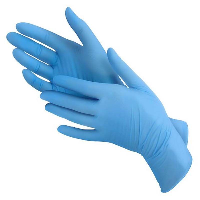 Gants bleu nitrile non poudrés X100